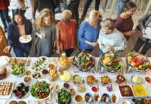 Catering buffet at an event