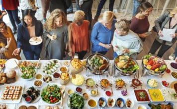 Catering buffet at an event