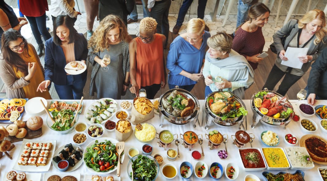 Catering buffet at an event