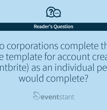 Do corporations complete the same template for account creation as an individual person would complete?