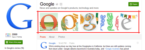 Google's Google+ Page