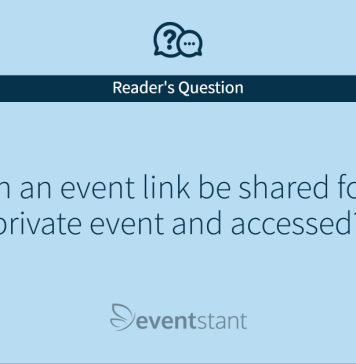 Can a event link be shared for a private event and accessed?