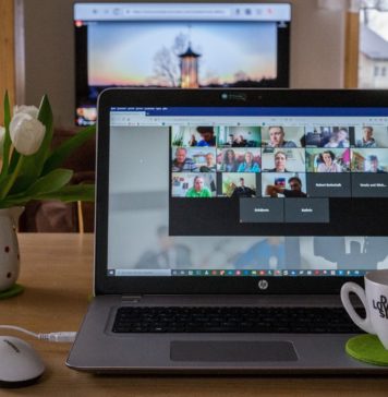 Virtual event on a laptop