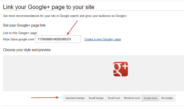Google+ website badges
